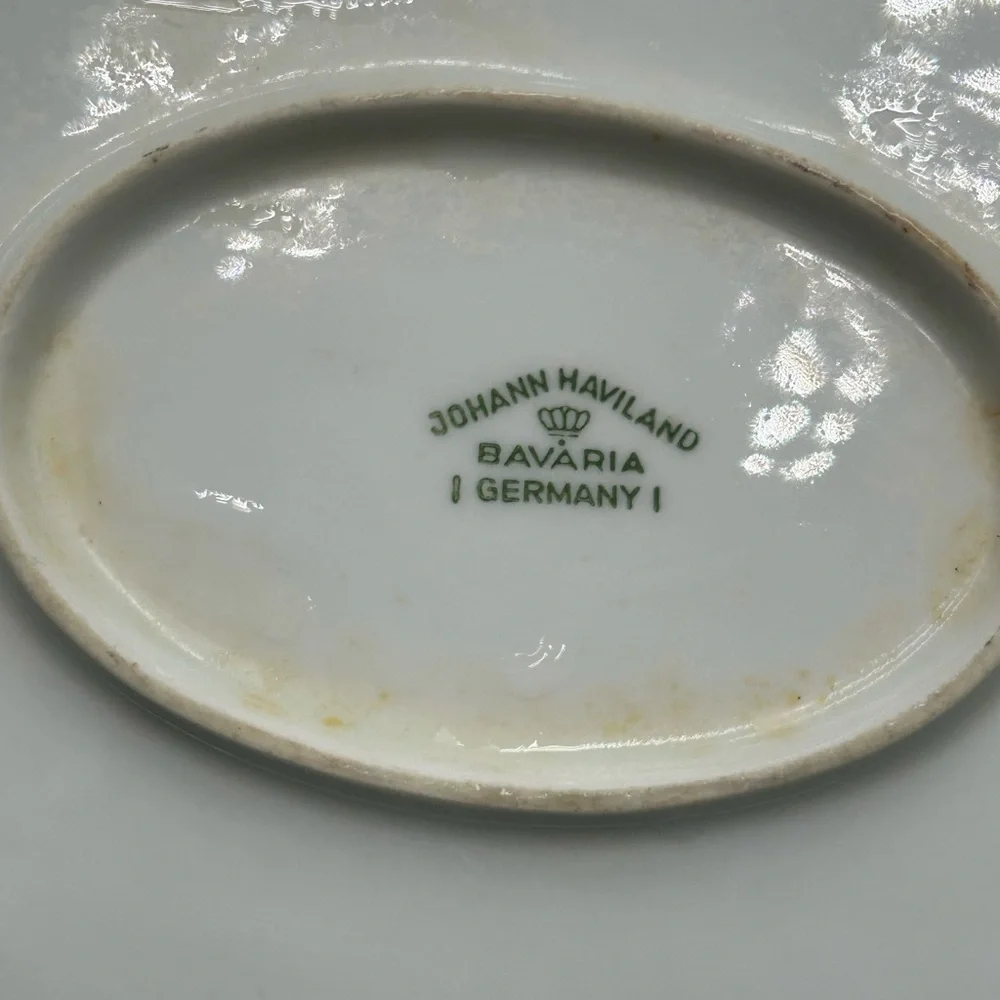 Haviland White Platter with Light Blue Floral Pattern